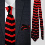 Corbata Colorido negro rojo a rayas<br><div class="desc">Black Red Colorful Striped cuello.</div>