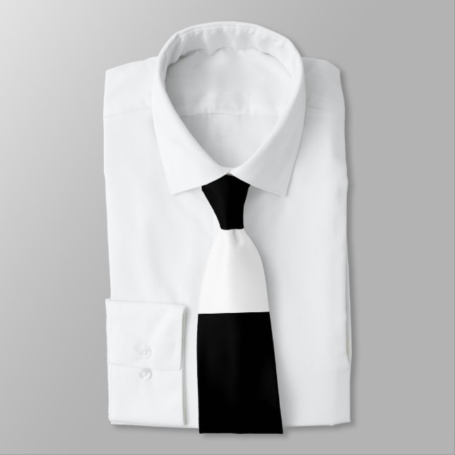 Corbata Combinación moderna en blanco y negro (Atado)