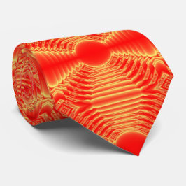 Corbata comentarios rojo y naranja con patrones