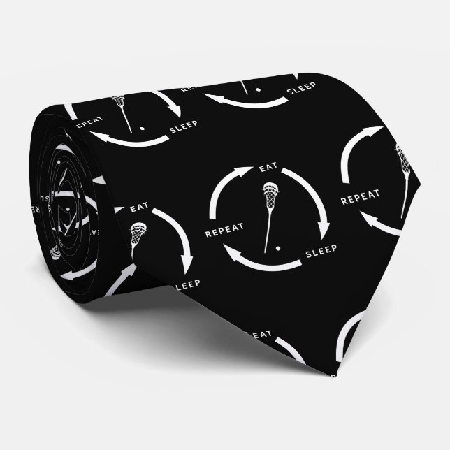 Corbata Comer Dormir Repetir Frase de fanático de deportes (Enrollado)