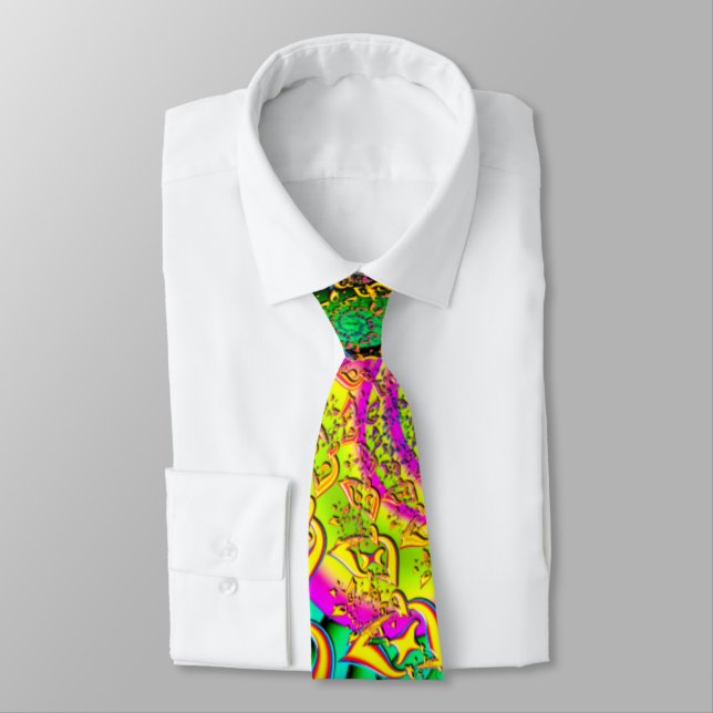 Corbata Como Candy Vibrant Fractal Psicodélico (Atado)