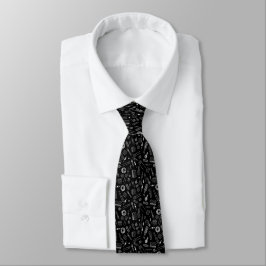 Corbata Componentes del circuito - Blanco sobre negro