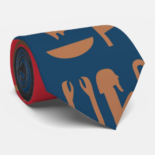 Corbata Composición Art Déco de los Símbolos Egipcios #