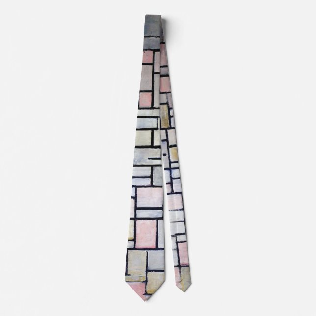 Corbata Composición rosa y gris, Mondriano (Anverso)