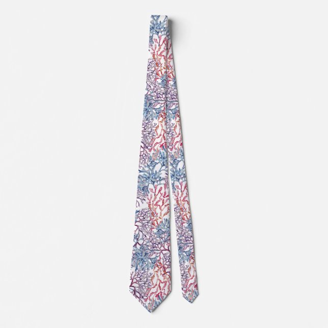 Corbata Composición Subacuática de Acuarela Serie Diseño 5 (Anverso)
