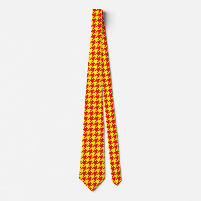 Corbata Comprobación de la placa de gallo rojo amarillo (Anverso)