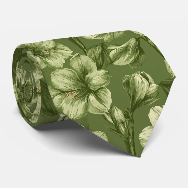 Corbata Compromiso de boda boho de flor de amarilis (Enrollado)
