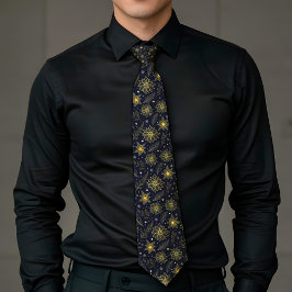 Corbata con Acento Dorado Festivo Elegante Lux Aes
