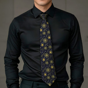 Corbata con Acento Dorado Festivo Elegante Lux Aes