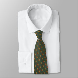 Corbata con acuarela de hoja otoñal