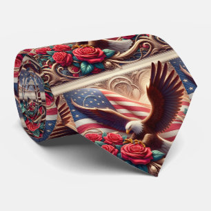 Corbata con Bandera Americana Patriótica
