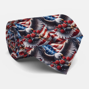 Corbata con Bandera Americana Patriótica