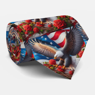 Corbata con Bandera Americana Patriótica