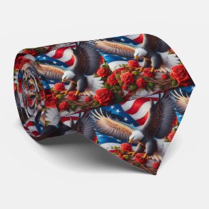 Corbata con Bandera Americana Patriótica