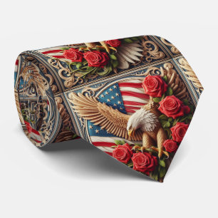 Corbata con Bandera Americana Patriótica
