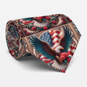 Corbata con Bandera Americana Patriótica