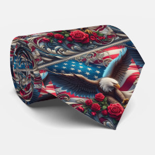 Corbata con Bandera Americana Patriótica