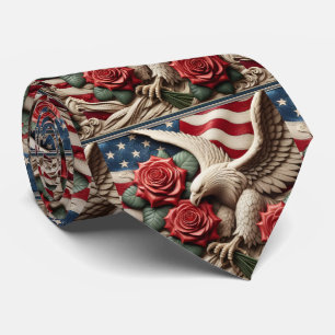 Corbata con Bandera Americana Patriótica