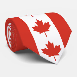 Corbata con bandera canadiense patriótica