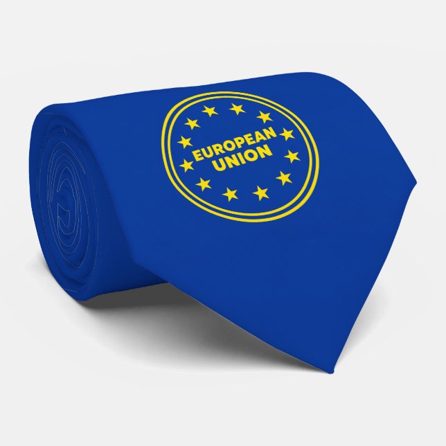 Corbata con bandera de la Unión Europea, corbata e (Enrollado)
