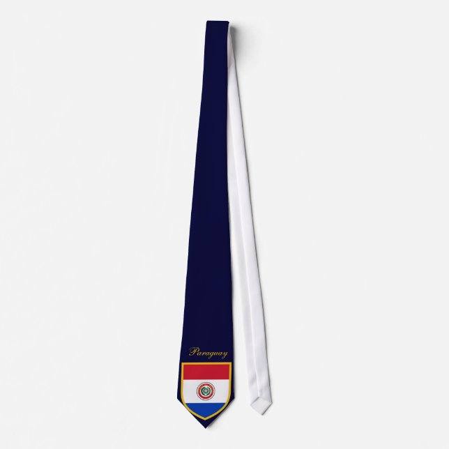 Corbata con bandera de Paraguay personalizada (Anverso)