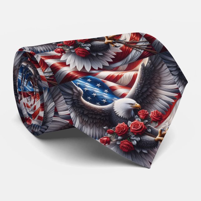 Corbata con bandera estadounidense patriótica (Enrollado)