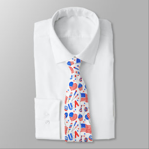 Corbata con bandera patriótica de EE. UU.