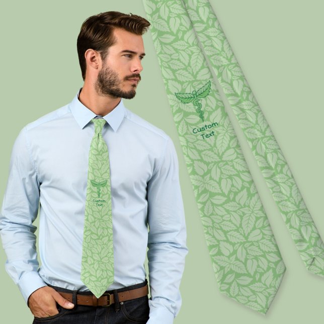 Corbata con Caduceo y Fondo de Hojas (Subido por el creador)