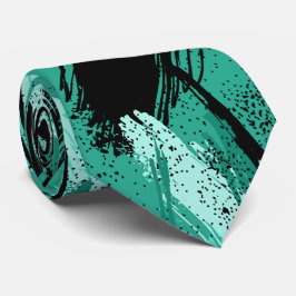 Corbata con Camuflaje Negro y Verde Agua