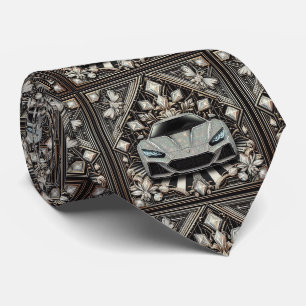 Corbata con coche deportivo Art Deco 