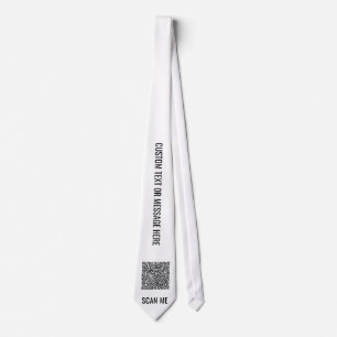 Corbata con Código QR y Texto Personalizado y Colo