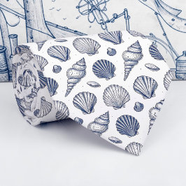 Corbata con conchas marinas náuticas personalizada