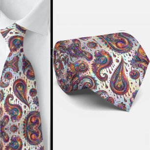 Corbata con cuello de estampado paisley de opalo h