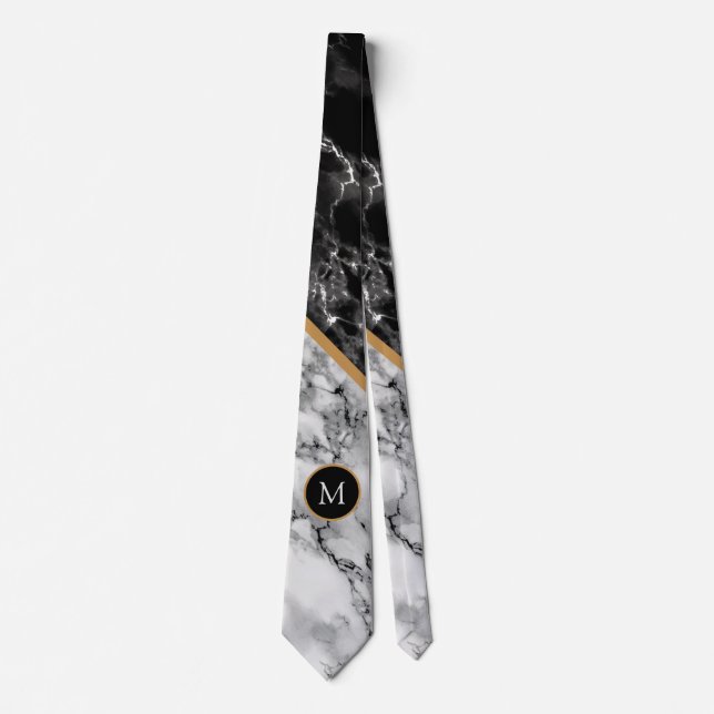 Corbata con cuello de letra personalizada mármol n (Anverso)