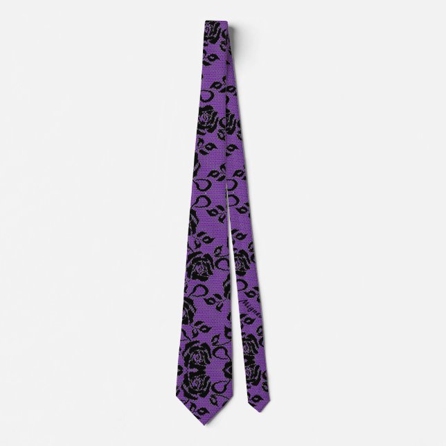 Corbata con cuello de red de encaje negro falso -  (Anverso)