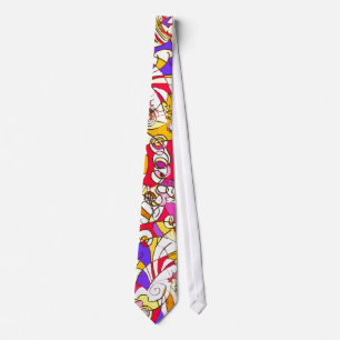 Corbata con diseño cubista colorido