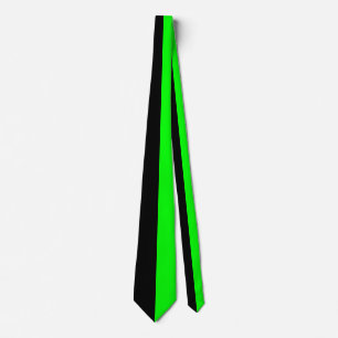 Corbata con diseño de color dividido negro y verde