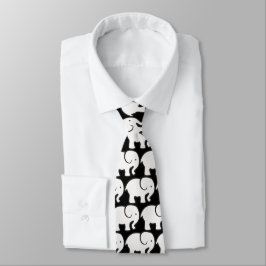 Corbata con diseño de elefantes blancos
