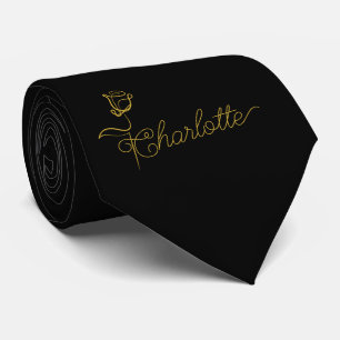 Corbata con diseño de flor personalizada con nombr
