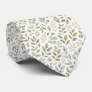 Corbata con diseño de hoja botánica para hombres