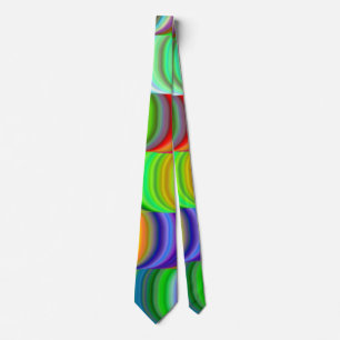 Corbata con diseño de ondas de arcoíris divertidas