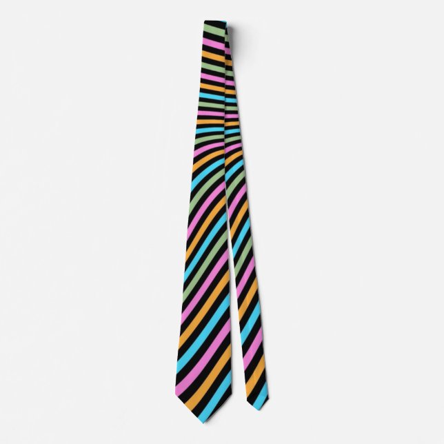 Corbata con diseño de rayas divertidas (Anverso)