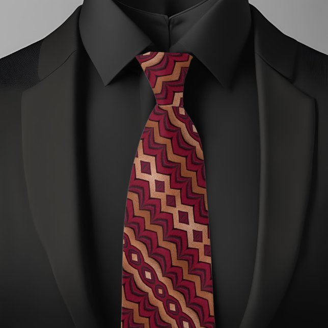 Corbata con elegante patrón de rubí y cobre (Subido por el creador)