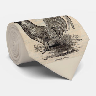 corbata con estampa del siglo XIX de gallina Domin
