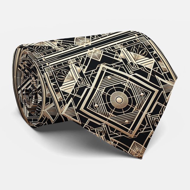 Corbata con Estampado Art Déco (Enrollado)