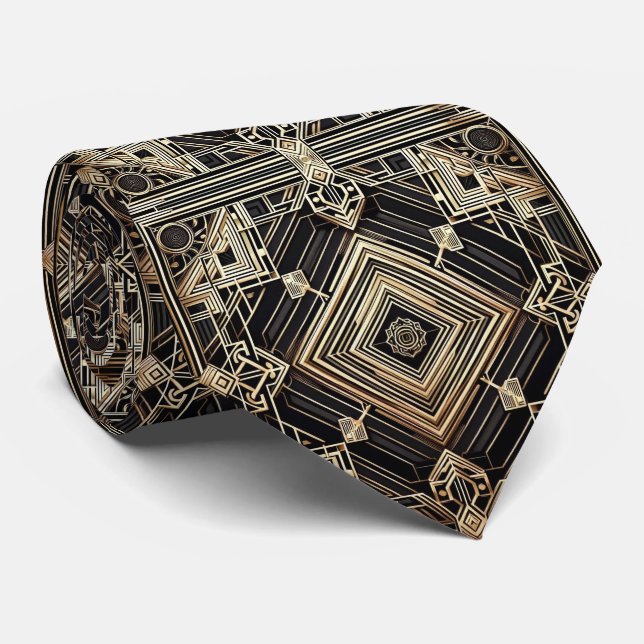Corbata con Estampado Art Déco (Enrollado)