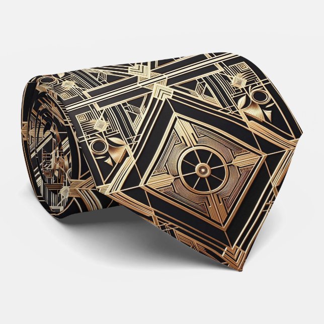 Corbata con Estampado Art Déco (Enrollado)