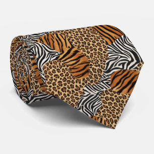 Corbata con estampado de animal salvaje manchado