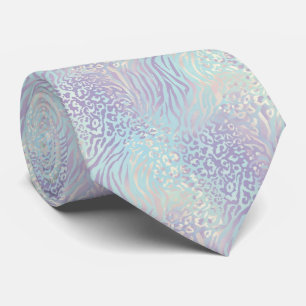 Corbata con estampado de animal salvaje y opalo ma