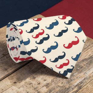Corbata con Estampado de Bigote